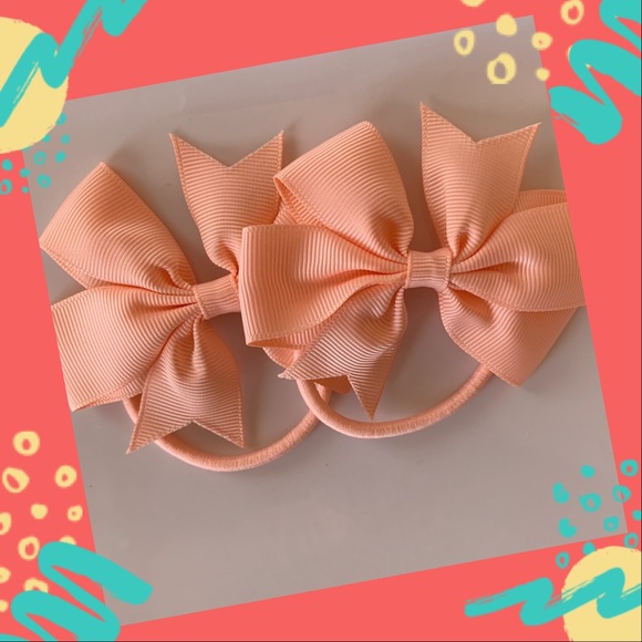 Tangerine Elastic Hair Ties Ponytail - Picture 2 of 2